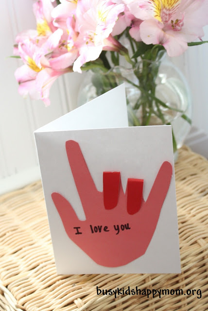 easy mothers day crafts - i love you card
