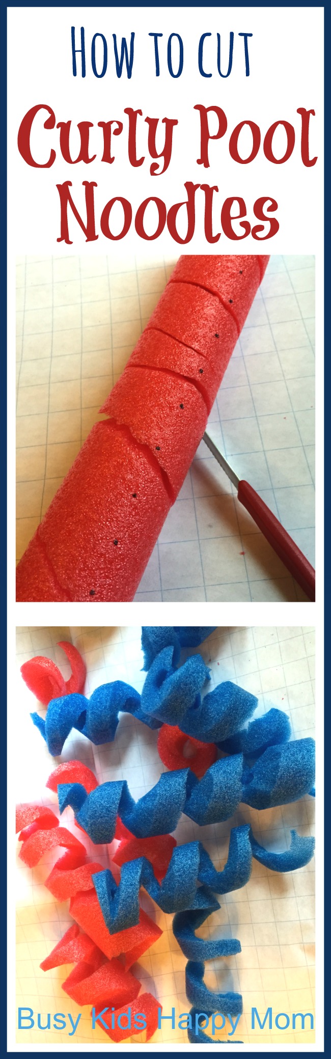 How to cut Curly Pool Noodles